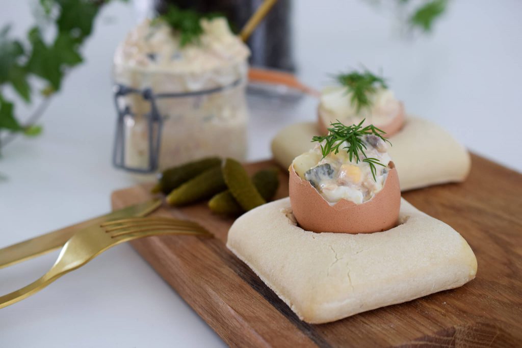 eierdopbroodjes met tonijn-eiersalade