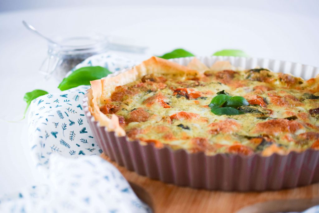 vegetarische quiche caprese