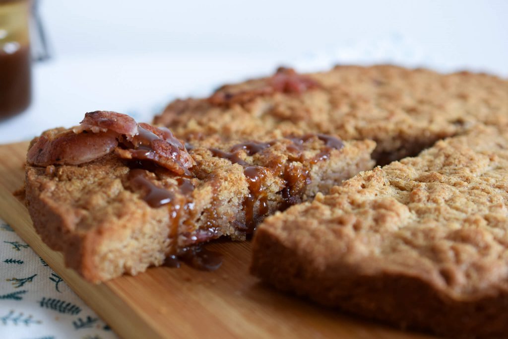 boterkoek met bacon en gezouten karamel